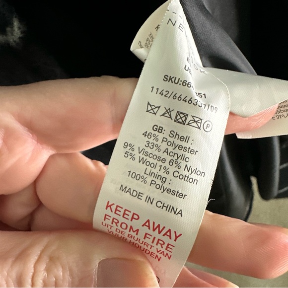 NEW LOOK belted maxi coat in black window check SZ US 4 - Picture 6 of 6